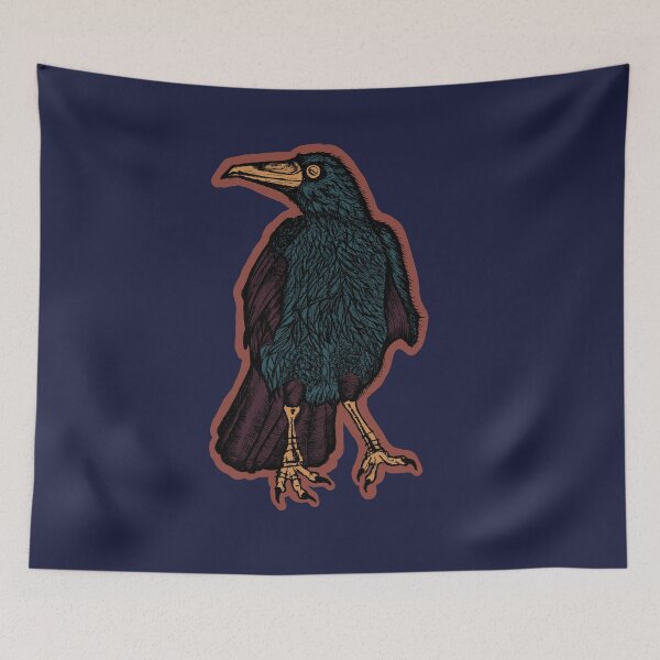 Item preview, Dark Raven art | Vintage Gothic Crow Illustration designed and sold by Half Mess.