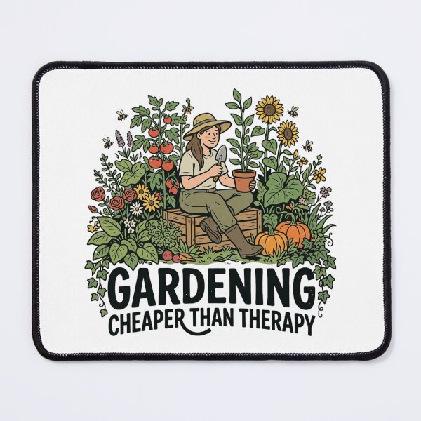 Item preview, Gardening Cheaper Than Therapy Cottagecore Plant Mom Art designed and sold by mood-draftsman.