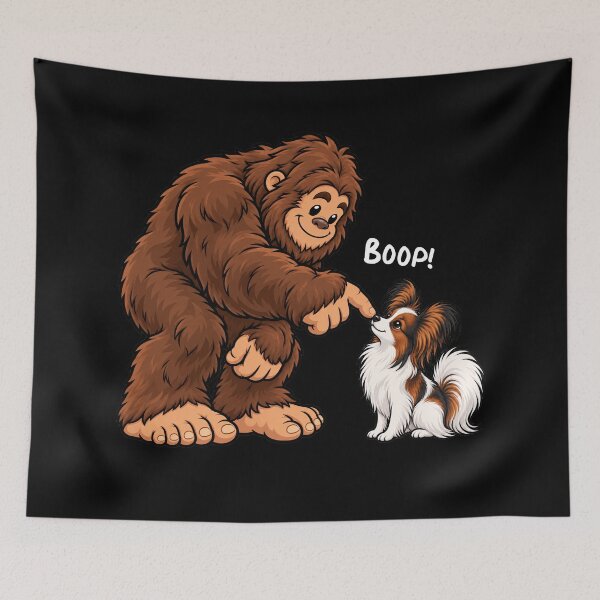 Item preview, Bigfoot and Papillon Boop Fun Design Sasquatch designed and sold by rafaeltto.
