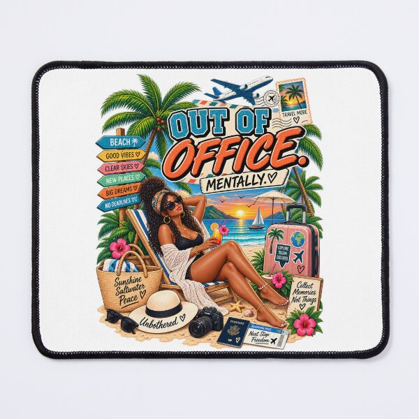 Item preview, Out of Office Mentally – Funny Retro Travel Design designed and sold by BilcoStillbaze.