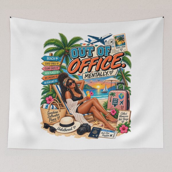 Item preview, Out of Office Mentally – Funny Retro Travel Design designed and sold by BilcoStillbaze.