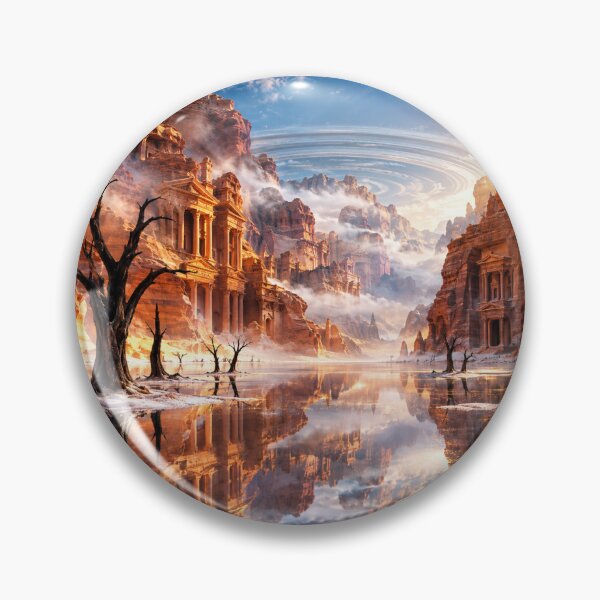 Item preview, Autumn Mirror Canyon — Photorealistic Surreal Landscape designed and sold by YourForKor.