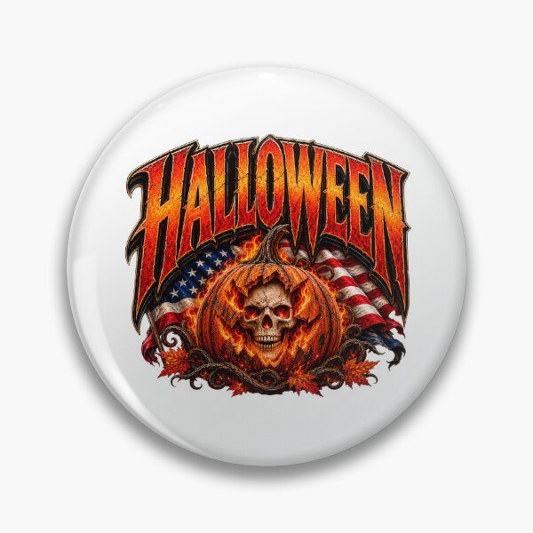 Item preview, Fiery Halloween lettering with skull and pumpkin designed and sold by JVFotoArt.