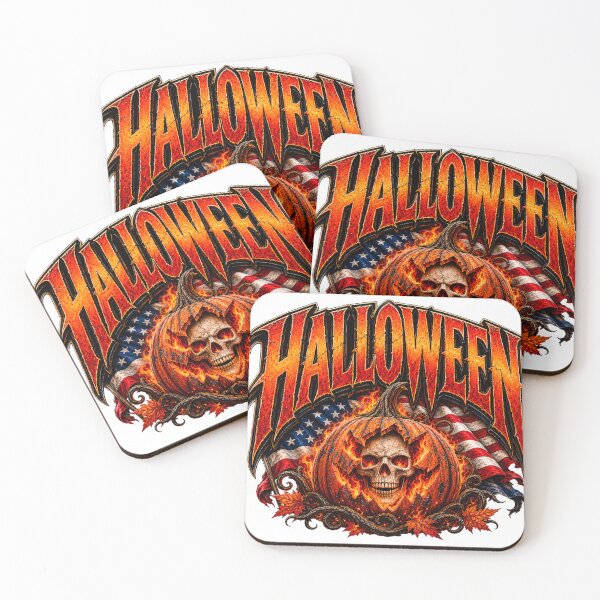 Item preview, Fiery Halloween lettering with skull and pumpkin designed and sold by JVFotoArt.