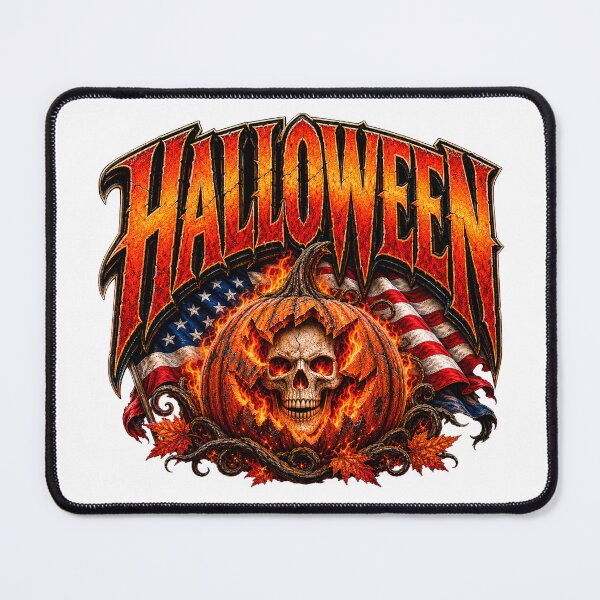 Item preview, Fiery Halloween lettering with skull and pumpkin designed and sold by JVFotoArt.