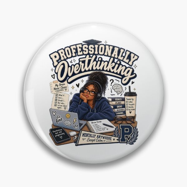 Item preview, Professionally Overthinking – Funny Collegiate Gen Z Design designed and sold by BilcoStillbaze.