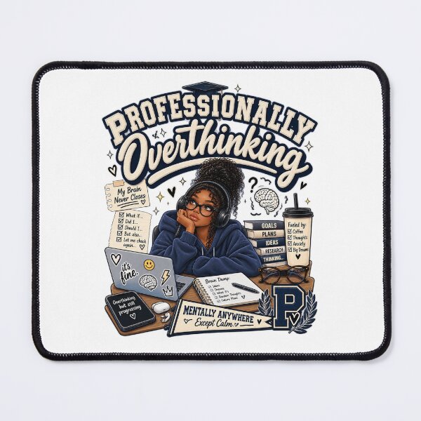 Item preview, Professionally Overthinking – Funny Collegiate Gen Z Design designed and sold by BilcoStillbaze.