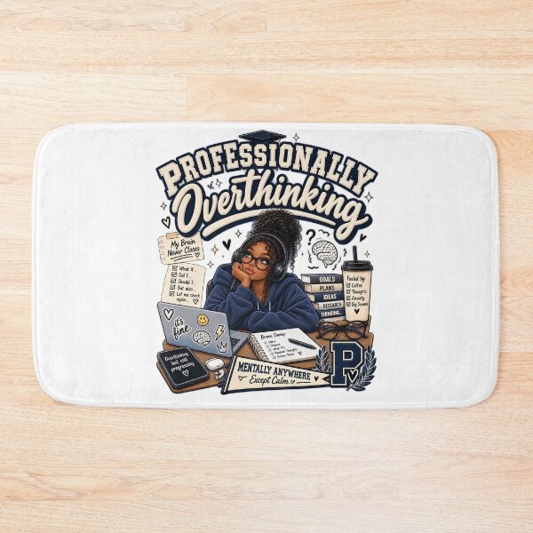 Item preview, Professionally Overthinking – Funny Collegiate Gen Z Design designed and sold by BilcoStillbaze.