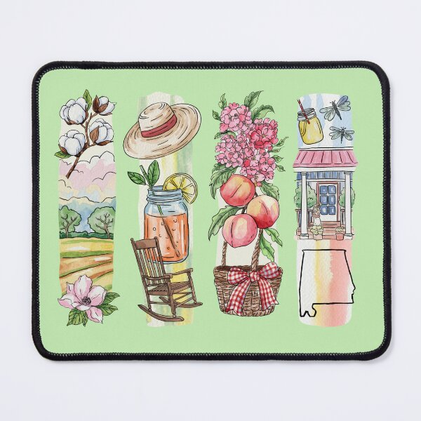 Item preview, Alabama Southern Summer Watercolor – Cotton, Peaches, Sweet Tea & Front Porch designed and sold by Marie Gems.