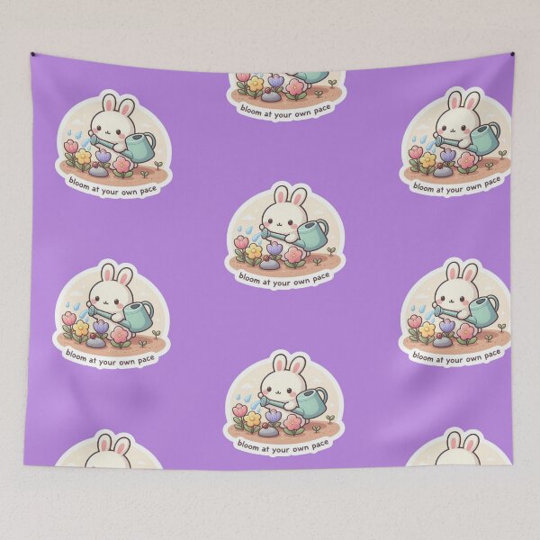 Item preview, Cute Kawaii Bunny Gardening - Bloom At Your Own Pace designed and sold by carestazafeli.