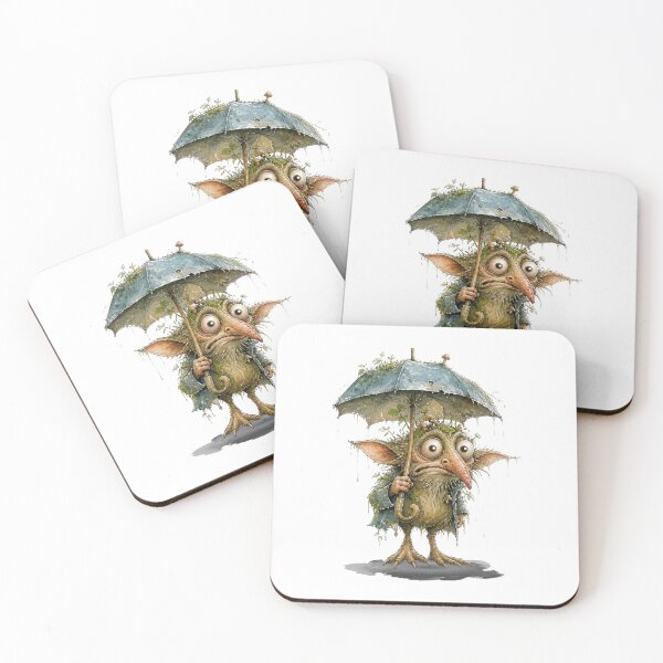 Item preview, Whimsical Forest Creature Under A Rainy Umbrella designed and sold by Wilcox PhotoArt.
