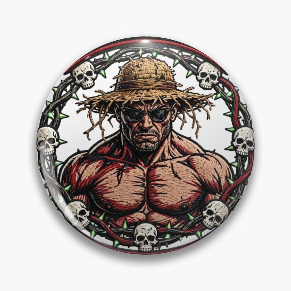 Item preview, Bouncer Crew Muscular Straw Hat Enforcer | Biker Patch Graphic designed and sold by TOCOCLAWS.