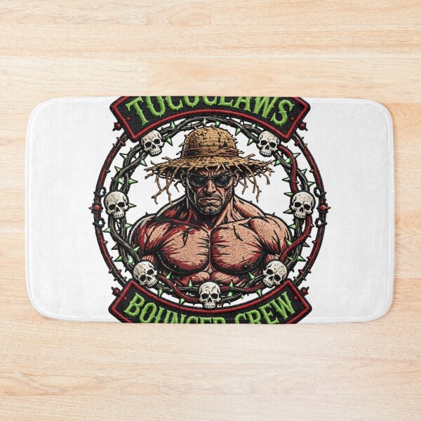 Item preview, Bouncer Crew Muscular Straw Hat Enforcer | Biker Patch Graphic designed and sold by TOCOCLAWS.