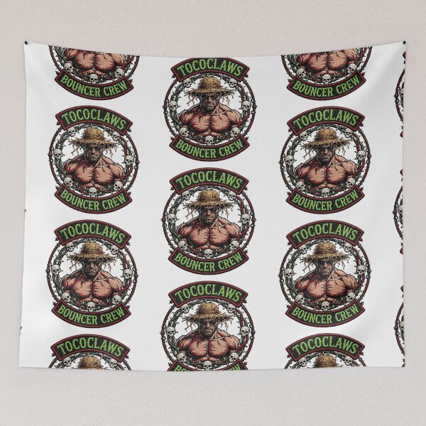 Item preview, Bouncer Crew Muscular Straw Hat Enforcer | Biker Patch Graphic designed and sold by TOCOCLAWS.