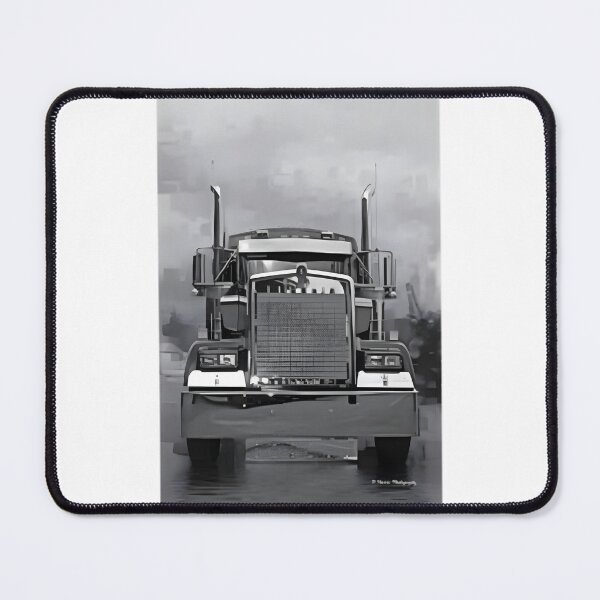 Item preview, Kenworth Truck Front View Black and White Illustration Design designed and sold by matrixyt.