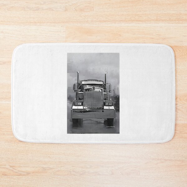 Item preview, Kenworth Truck Front View Black and White Illustration Design designed and sold by matrixyt.