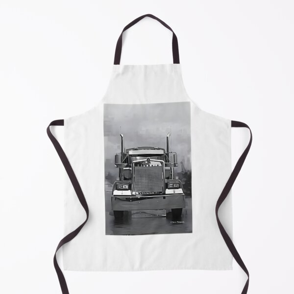 Item preview, Kenworth Truck Front View Black and White Illustration Design designed and sold by matrixyt.