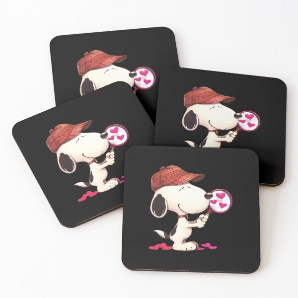 Item preview, Detective Snoopy Magnifying Glass Pink Hearts Valentine designed and sold by Dravienart.