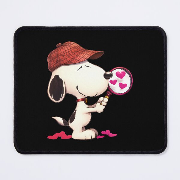 Item preview, Detective Snoopy Magnifying Glass Pink Hearts Valentine designed and sold by Dravienart.
