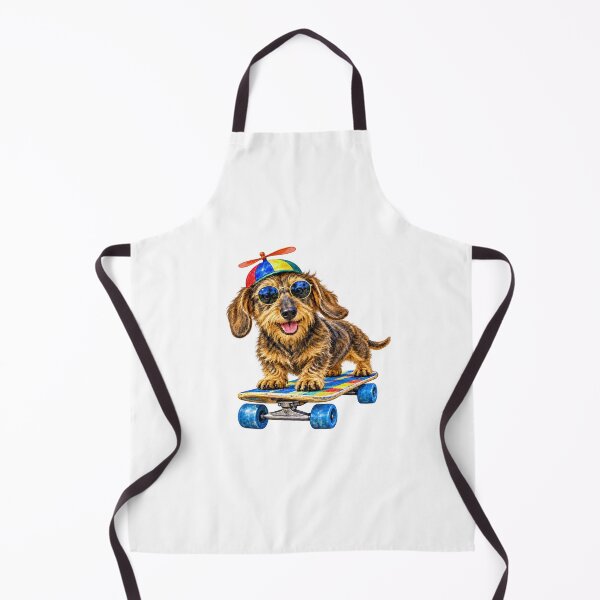 Item preview, Skateboarding Wirehaired Dachshund in Sunglasses and Propeller Beanie designed and sold by Russell Thorne.