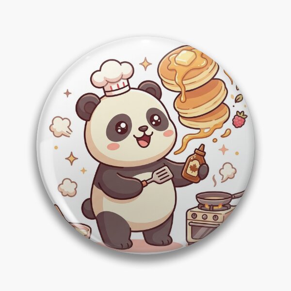 Item preview, Cute Chef Panda Flipping Pancakes Kawaii Food designed and sold by BrFrong.
