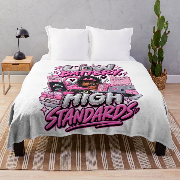Item preview, Low Battery High Standards – Funny Y2K Self Care Design designed and sold by BilcoStillbaze.