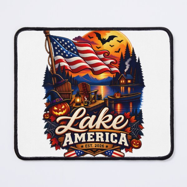 Item preview, Spooky Lake America Halloween Night Design with Haunted Vibes designed and sold by shahroozj.