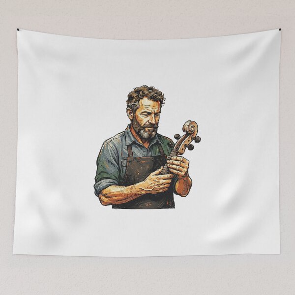 Item preview, Luthier Portrait With Scroll designed and sold by eduardoroa22.