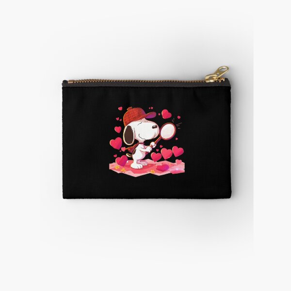 Item preview, Detective Snoopy Magnifying Glass Floating Pink Hearts Valentine designed and sold by Dravienart.