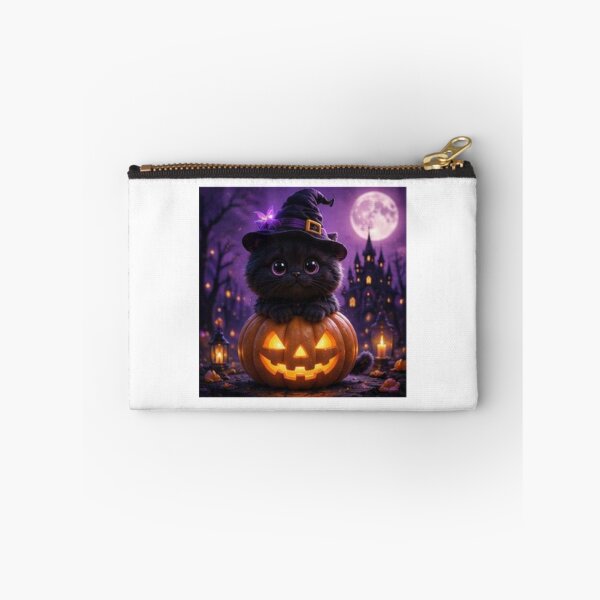 Item preview, Witch Cat in Halloween Pumpkin designed and sold by ThilankaDesign.