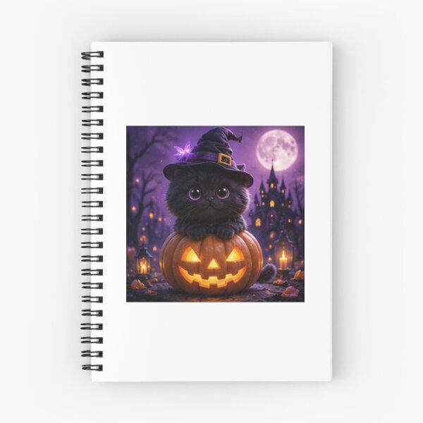 Item preview, Witch Cat in Halloween Pumpkin designed and sold by ThilankaDesign.