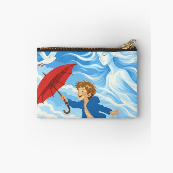 Item preview, Dancing with the Bura Wall Art, Adriatic Coastal Print, Boy with Red Umbrella, Mediterranean Art, Croatian Seaside Decor, Whimsical Art designed and sold by Studio pod Burom.