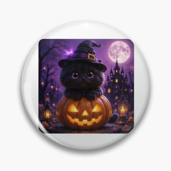 Item preview, Witch Cat in Halloween Pumpkin designed and sold by ThilankaDesign.