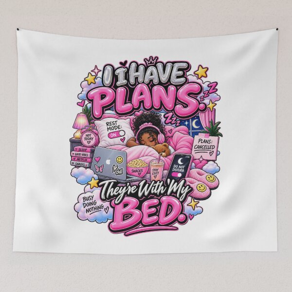 Item preview, I Have Plans They’re With My Bed – Funny Cozy Y2K Design designed and sold by BilcoStillbaze.
