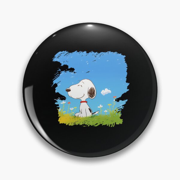 Item preview, Snoopy Sitting In Sunny Flower Meadow Blue Sky Spring Summer designed and sold by Dravienart.