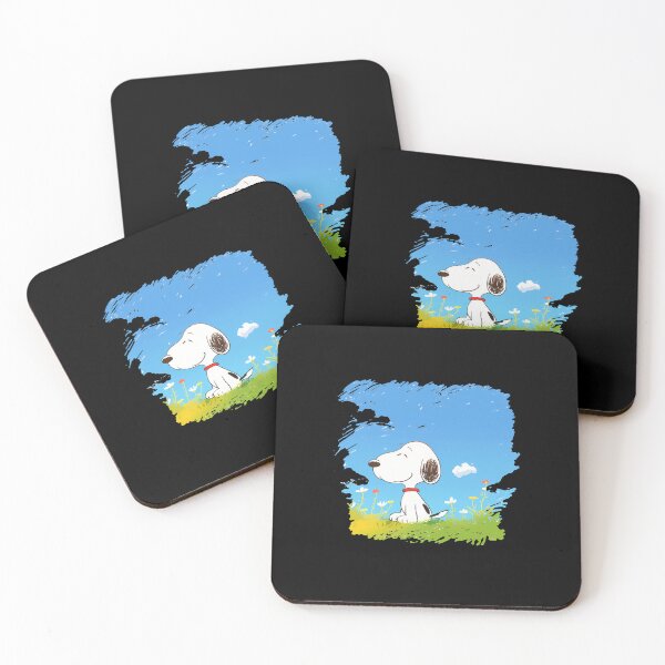 Item preview, Snoopy Sitting In Sunny Flower Meadow Blue Sky Spring Summer designed and sold by Dravienart.