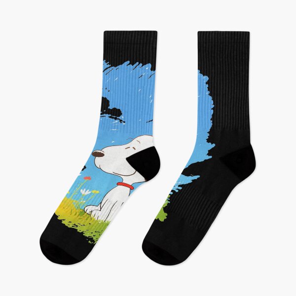 Item preview, Snoopy Sitting In Sunny Flower Meadow Blue Sky Spring Summer designed and sold by Dravienart.