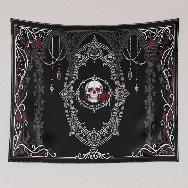 Item preview, Goth Aesthetic Skull & Crimson Rose - Cute But Psycho Vintage Dark Art   designed and sold by DesignStudio-JM.