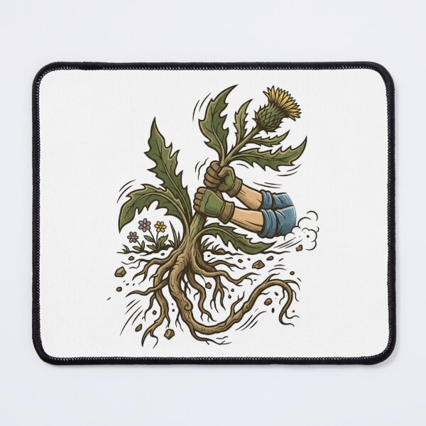 Item preview, Thistle Weed Pulling Taproot Vintage Woodcut Gardener Art designed and sold by mood-draftsman.