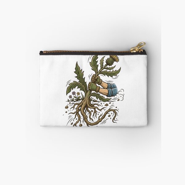 Item preview, Thistle Weed Pulling Taproot Vintage Woodcut Gardener Art designed and sold by mood-draftsman.