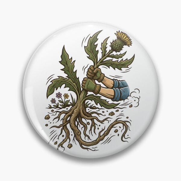 Item preview, Thistle Weed Pulling Taproot Vintage Woodcut Gardener Art designed and sold by mood-draftsman.