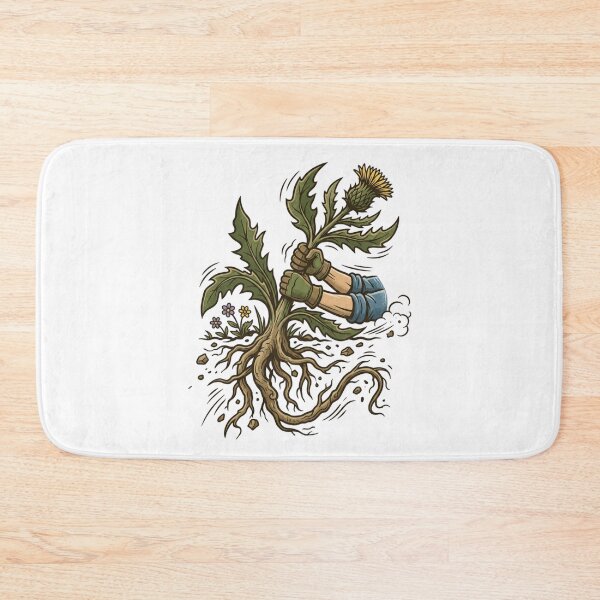 Item preview, Thistle Weed Pulling Taproot Vintage Woodcut Gardener Art designed and sold by mood-draftsman.