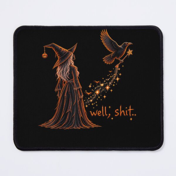 Item preview, Well Shit Funny Witch Crow Magic Wand Halloween Spooky designed and sold by leevekaArt.