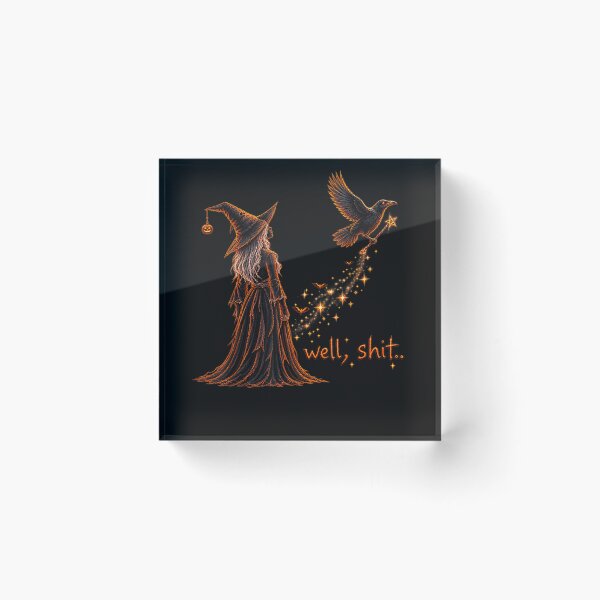 Item preview, Well Shit Funny Witch Crow Magic Wand Halloween Spooky designed and sold by leevekaArt.