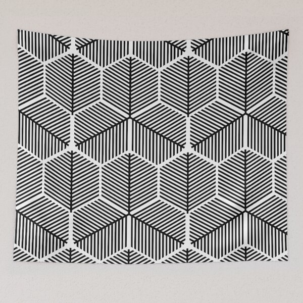 Item preview, Geometric 3D Optical Illusion Line Art Cube Pattern designed and sold by Sybille-Yates.