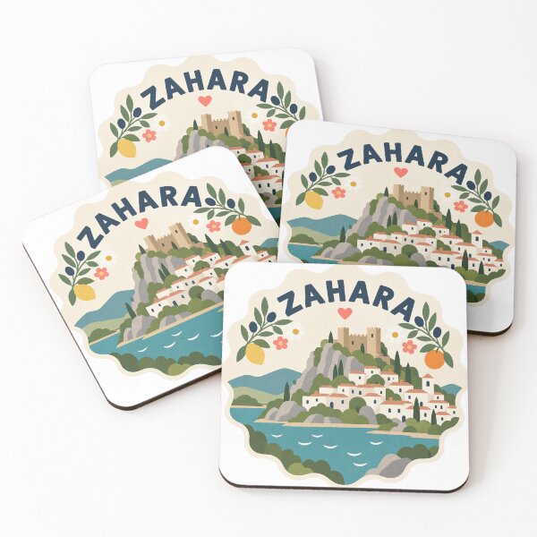 Item preview, Zahara Spain Travel Souvenir Modern Folk Art designed and sold by VisualArtsOasis.