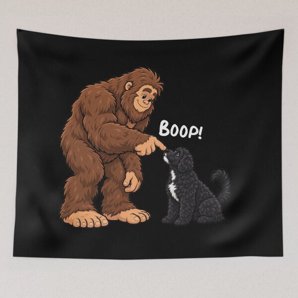 Item preview, Bigfoot and Portuguese Water Boop Fun Design Sasquatch designed and sold by rafaeltto.