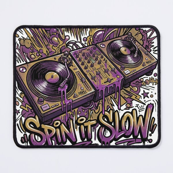 Item preview, Spin It Slow — DJ Turntable Graffiti designed and sold by hamza19911991.