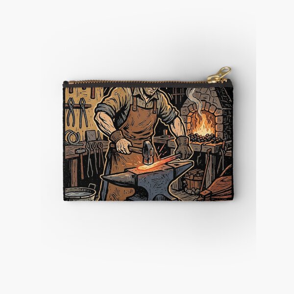 Item preview, Blacksmith At The Forge Woodcut designed and sold by eduardoroa22.
