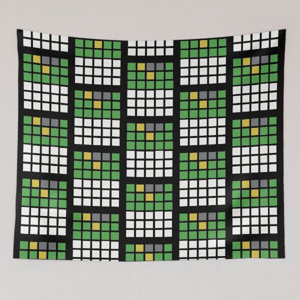 Item preview, Word Puzzle Grid Solved in Three - Green & Yellow Tile Art designed and sold by iampaulmorris.